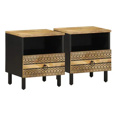 (2 pcs) vidaXL Bed Cabinet Nightstand Bed Side Table Solid