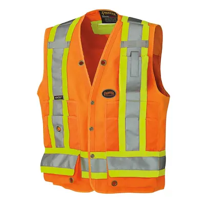 Pioneer High Visibility Woven Surveyor Safety Vest with Mesh Vents Re