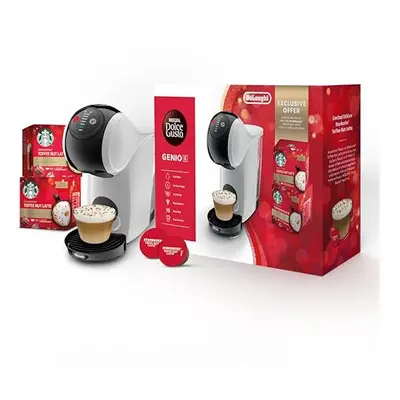 De'Longhi Dolce Gusto EDG226.W Genio Pod Coffee Machine, Toffee Nut Latte Bundle, 0.8L removable