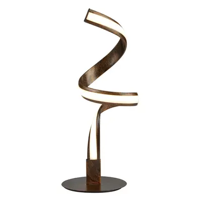 LED Twist Table Lamp In Rustic Black/Gold