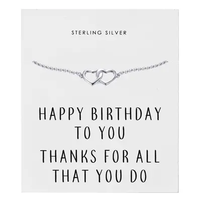 Sterling Silver Birthday Heart Bracelet