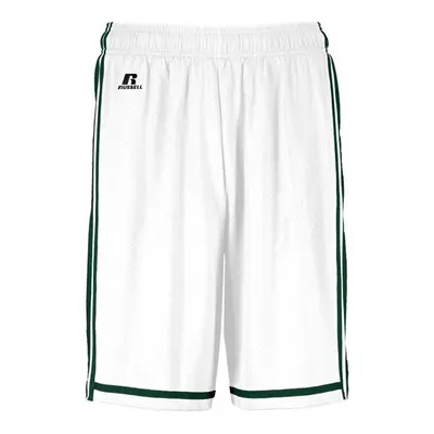 Russell 4B2VTM.WDG.XL Adult Legacy Basketball Shorts, White & Dark Green - Extra Large