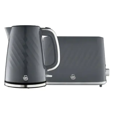 Swan Windsor Grey 1.7L Kettle & Slice Toaster Matching Set