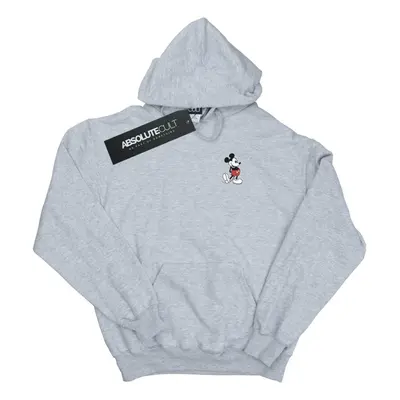 (S, Sports Grey) Disney Mens Mickey Mouse Kickin Retro Chest Hoodie