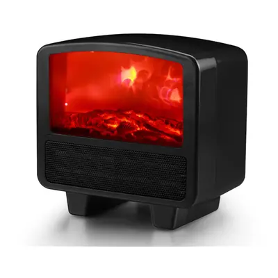 (Black, US Plug) 1000W Electric Smart Heater Fast Heating 3-gear Adjustable Handy Flame Warmer