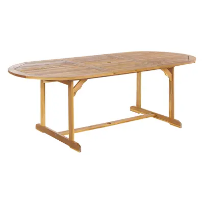 Extending Acacia Garden Dining Table 160/220 x cm Light Wood MAUI