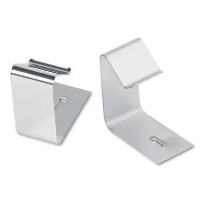 Flexible Metal Cubicle Hangers 1/2"" - 1/2"" Panels Silver 2/Set