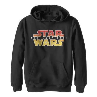 Star Wars Boy's Textured Logo Hoodie Black Large