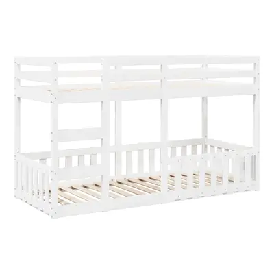 (white, x cm) vidaXL Bunk Bed Loft Bed Kids Bed Frame Mattress Foundation Solid Wood Pine