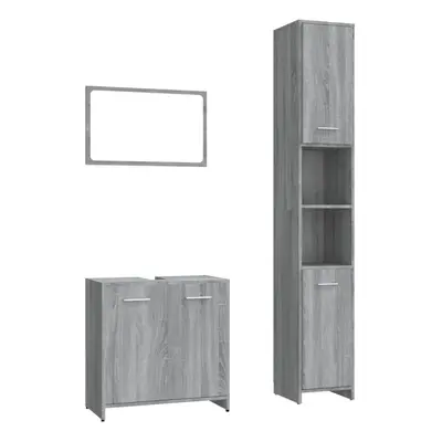 (grey sonoma) vidaXL Bathroom Furniture Set Piece Engineered Wood Furniture Multi Colours