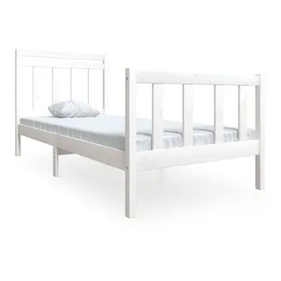 (white, x cm) vidaXL Bed Frame Bed Base Bedstead Bedroom Mattress Foundation Solid Wood