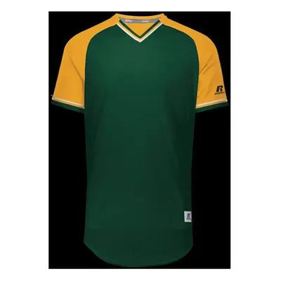 Russell R01X3M.430.L Adult Classic V-Neck Jersey - Dark Green, Gold & White - Large