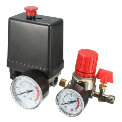 Air Compressor Pressure Switch Air Valve Manifold Compressor Regulator Gauges 240V 7.25-125PSI