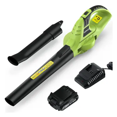 Cordless Leaf Blower Electric Garden Blower with 20V Battery Charger 2-Speed Modes Detachable Tu