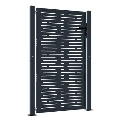 (105 x cm) vidaXL Garden Gate Patio Gate Fence Gate Fence Anthracite Steel Square Design