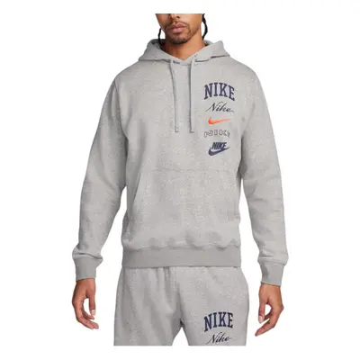 (Grey, L) NIKE FN2635 Mens Fleece Hoodie Sweat