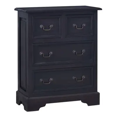 vidaXL Solid Mahogany Wood Chest of Drawers Light Black Coffee Drawer Cabinet