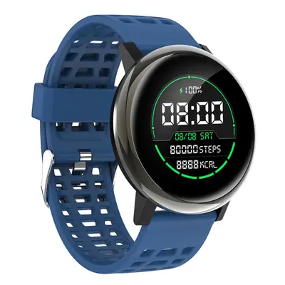 (Blue) 24h Heart Rate Blood Pressure O2 Monitor 1.3inch IPS Full-touch Screen Bluetooth Music We