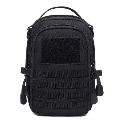 (Black) 8'' Nylon Tactical Molle Phone Pouch Waist Pack Bag Combat Military EDC Gadget Hunting P