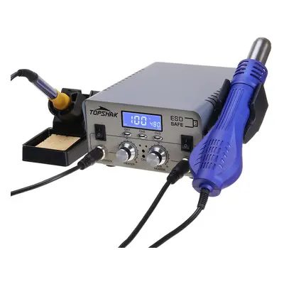 (110V US Plug) 680W In1 Rework Hot Air LCD Digital Display Soldering Station Independent Switch 