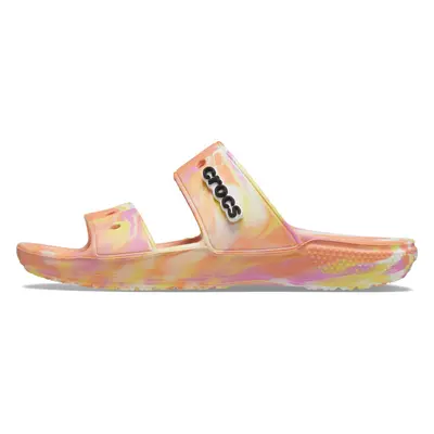 crocs Unisex-Adult classic Tie Dye Two-Strap Sandals PapayaMulti M