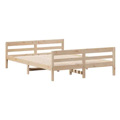 (120 x cm) vidaXL Bed Frame with Headboard Bed Base Mattress Foundation Solid Wood Pine