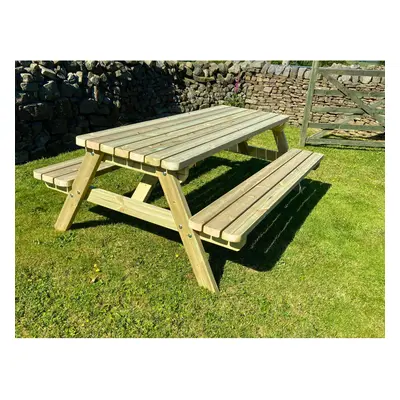 (7FT, Square) Heavy Duty Wooden Picnic Table, Pub Bench