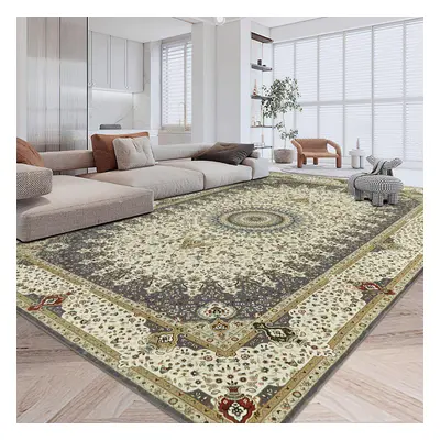 (200 x cm (6 ft in x ft 5in), Willow Grey) Traditional Large Rugs Indoor Outdoor Rug Carpets & M