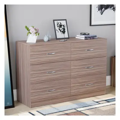 (Walnut) Riano Drawer Wide Chest Bedroom Garment Storage