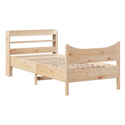 (natural, x cm) vidaXL Bed Frame with Headboard Bed Base Solid Wood Pine