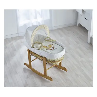 Little Rocker Cream Palm Moses Basket with Rocking Stand Deluxe