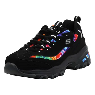 Skechers Womens DLites-Summer Fiesta Sneaker BlackBlack M US