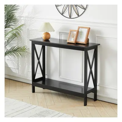 (Black) Modern Wooden Console Table Hallway Storage