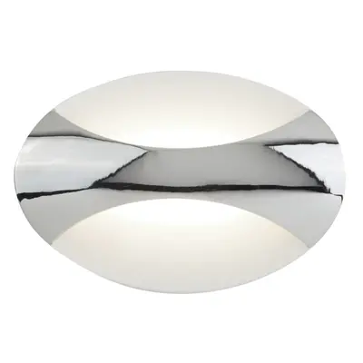 Searchlight LED Wall Light Oval Chrome/Sand White