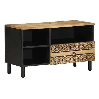 vidaXL TV Cabinet TV Stand TV Unit Media Cabinet Black Solid Rough Wood Mango