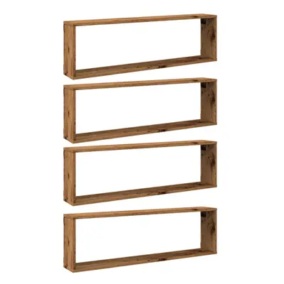 (old wood, x x cm/ pcs) vidaXL Wall Shelves Floating Rack Display Shelf Bookshelf Engineered Woo