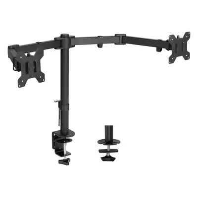 VIVO Full Motion Dual Monitor Desk Mount Clamp Stand VESA , Double Center Arm Joint, Holds Scree