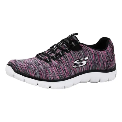 Skechers Womens Empire game On Fashion Sneaker BlackHot Pink Wide