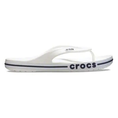 Crocs unisex adult Bayaband Flip Flop White/Navy Women Men US