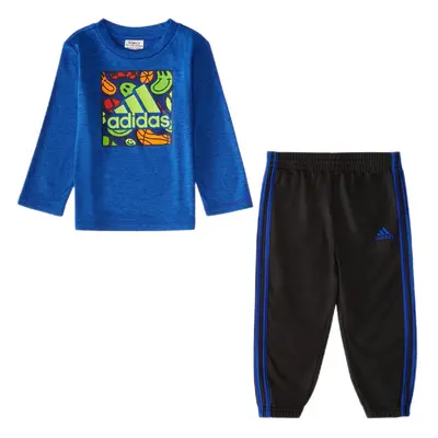 adidas Boys 2-Piece Long Sleeve Poly M?lange Tee and Joggers Set Team