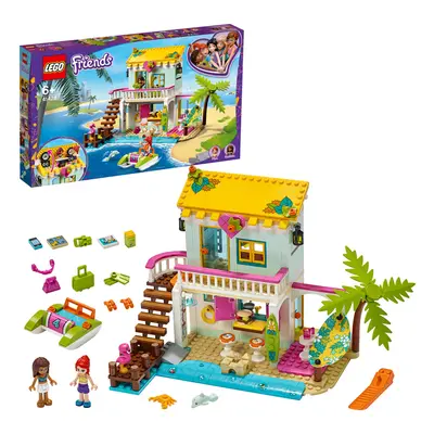 LEGO Friends Beach House Mini Dolls House Play Set with Andrea & Mia, Summer Holiday Series