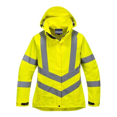 Portwest LW70 Women's Hi Vis Reflective Waterproof Rain Jacket Yellow