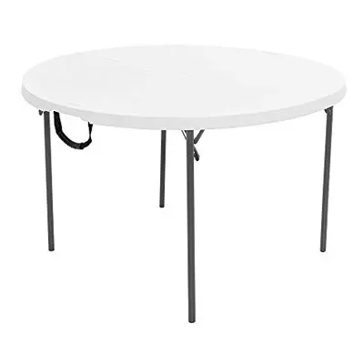 280064 ft (1.22 m) Round Light Commercial Fold-In-Half Table (white granite)