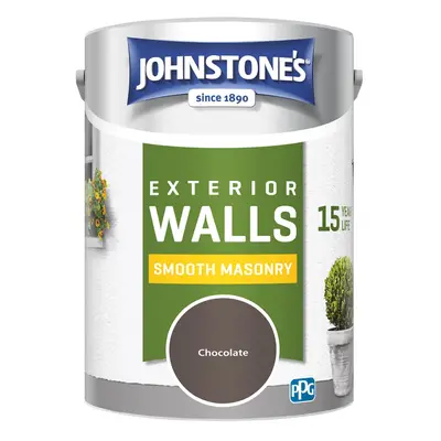 Johnstone's, Exterior Smooth Masonry Paint, Chocolate, Up to Years Protection, Weather & Dirt Re