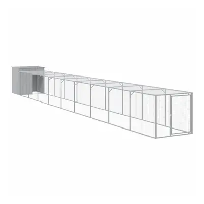 (light grey, x x cm) vidaXL Chicken Cage Chicken Run Coop with Run Anthracite Galvanised Steel