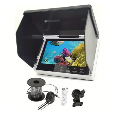 5" Underwater Fishing Camera, Portable HD Fish Finder with LCD Monitor, IP67 Waterproof, 30m Cab