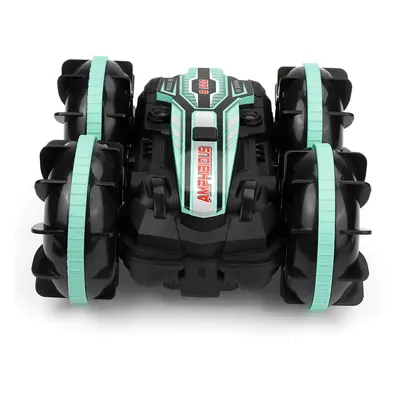 (Cyan) 2.4G 4WD Amphibious RC Car Double-sided Drift Tumbling Gesture Controlled For Boy Electri