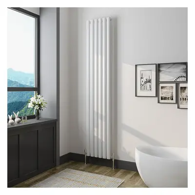 (1800x354mm Single Vertical) SIMPLE BATHROOMS White Oval Column Radiators