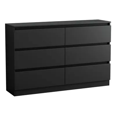 (6 Drawer - Chest Of Drawers, Black) NRG Chest of Drawers Bedside Table Storage Drawer Unit Bedr