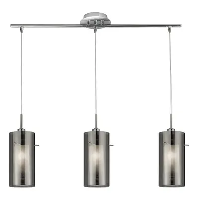 2 Modern Light Pendant Bar With Smoked And Frosted Glass